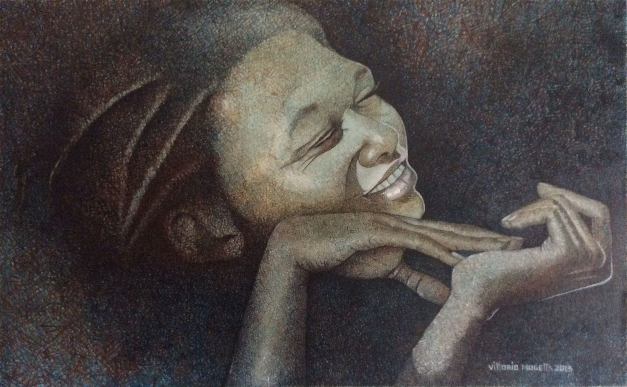 Vittorio Mogetta, Atelier Piccolo Borgo Antico. Felicidade de ser mulher, acrilico sobre tela 50x70 cm. Indisponível